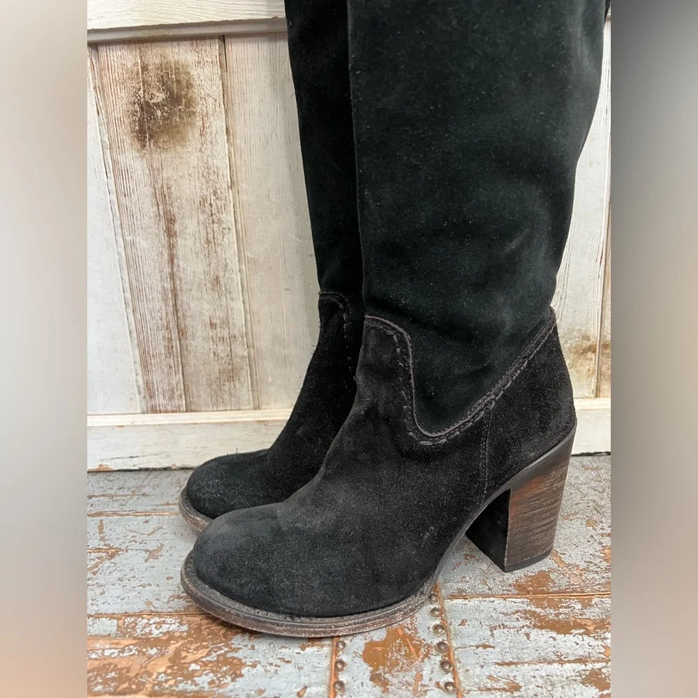 Freebird By Steven Brock Black Suede Over The Knee Boots - Picture 4 of 16